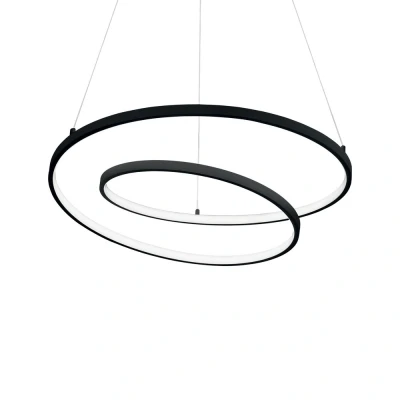 Image of Oz LED Decorative Swirl Integrated Pendant Light Black, 3000K