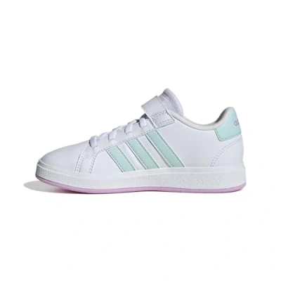 Image of adidas Unisex Kids Grand Court 2.0 Shoes Tennis Shoes, FTWR White Semi Flash Aqua Bliss Lilac, 1.5 UK Child