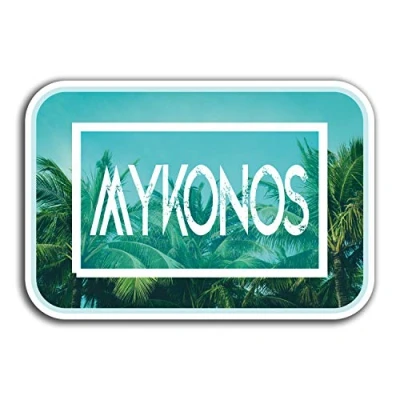 Image of 2 x 10cm Mykonos Holiday Vinyl Stickers Travel Sticker Laptop Luggage #23536 (10cm Wide)