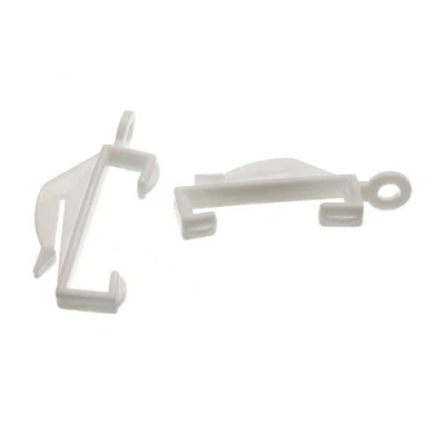 Image of Apollo Furnishings White Curtain Glides Decorail Track Gliders Valance Hooks Pack Of 14