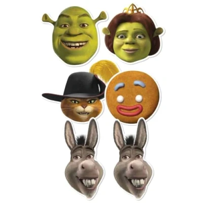 Image of Star Cutouts SMP353 &quot;Shrek&quot; Cardboard Mask (Pack of 6)