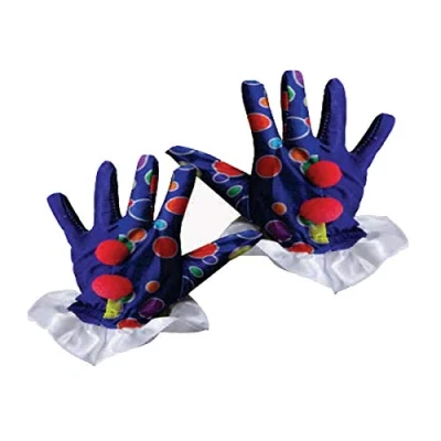 Image of Dress Up America Blue Clown Glove for Kids Polka Dots Gloves Halloween Party Cosplay Carnival Circus Show