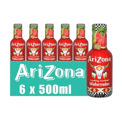 Image of Arizona Watermelon, Pack of 6 x 500ml PET Bottles, Delicious Fruit Juice Drink, No Artificial Flavours, Preservatives