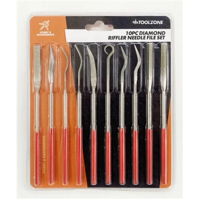 Image of Toolzone 10 Piece Diamond Riffler Needle Files
