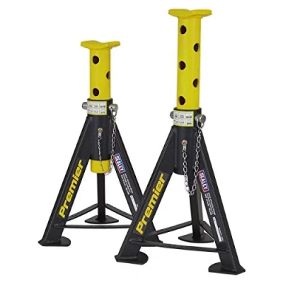 Image of Sealey Premier Axle Stands (Pair) 6 Tonne Capacity per Stand Yellow