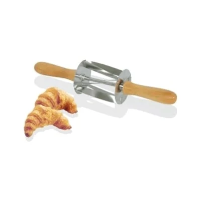 Image of Gobel Stainless Steel Mini Croissant Roller Cutter with Wooden Handle