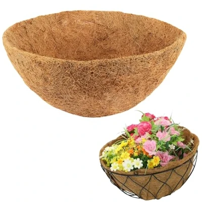 Image of D.A.Y. Republic 14&quot; Three Point Heavy Duty Metal Hanging Basket Chains Replacement Chain 12&quot; Coco Liners for Garden Flower Baskets (1pk Liner)