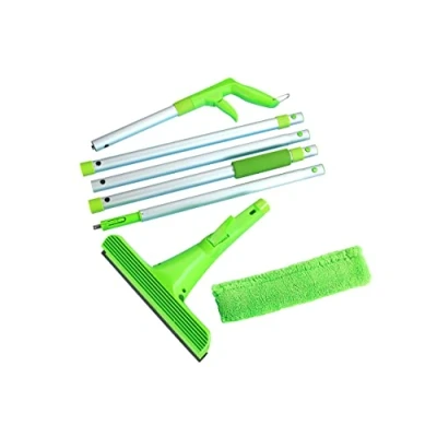 Image of Maximex Spray Window Wiper Extra Long Squeegee with Function, Aluminium, 27 x 219 9 cm, Silver Matt