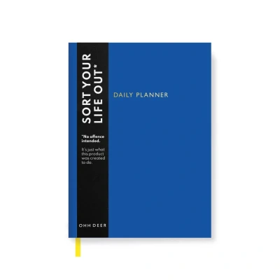 Image of Ohh Deer Daily Planner Notebook A5 Undated Diary To Do List, Hourly Schedule, Priorities Sort Your Life Out Day Blue