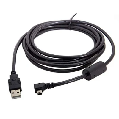 Image of cablecc Mini USB B Type 5pin Male Left Angled 90 Degree to 2.0 Data Cable with Ferrite 3.0m