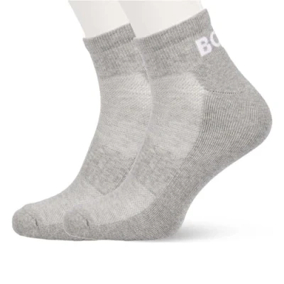 Image of BOSS Men&#039;s 2P AS Sport Col CC Ankle Socks, Medium Grey, 40 46