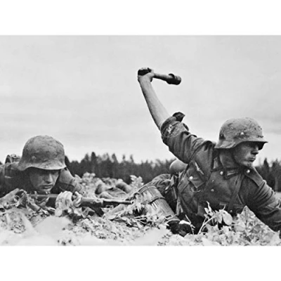 Image of War WWII Germany Soldiers Grenade Invasion USSR Photo Large Wall Art Poster Print Thick Paper 18X24 Inch