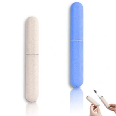 Image of ZELHYEUU 2 Pcs Toothbrush Case, Case Travel Cover, Plastic Replacement Storage Portable Holder, for Home Hiking