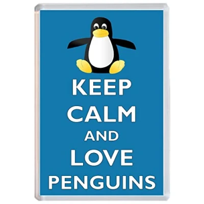 Image of Keep Calm and Love Penguins 96 x 67mm Jumbo Fridge Magnet/Magnets BBS22KC41