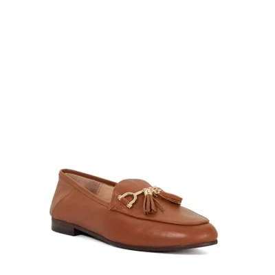 Image of Dune Ladies GREYSONS Metal Trim Snaffle Loafers Size UK 7 Flat Heel Tan