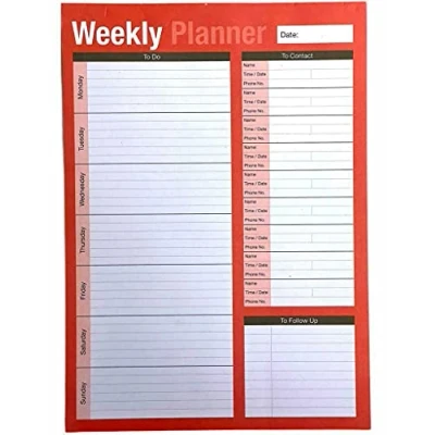 Image of PaulStore A4 Size Weekly Desk Planner and Things to Do Undated Week View Organiser