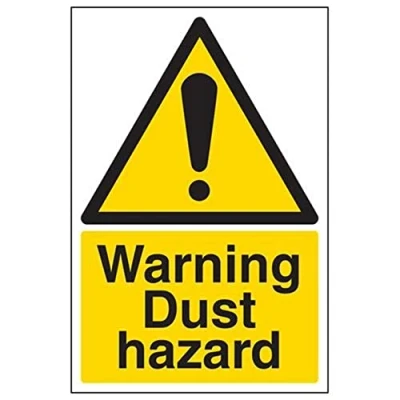 Image of V Safety Warning Dust Hazard Sign 200mm x 300mm Self Adhesive Vinyl