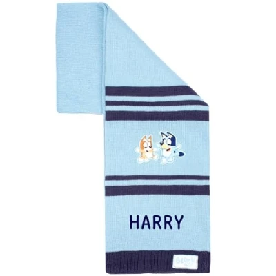 Image of Bluey Children&#039;s Personalised Scarf Winter Woolly Soft and Warm Embroidered Name Gift for Kids