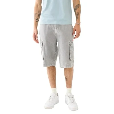 Image of True Religion Men&#039;s Big T Classic Cargo Shorts, Granite Grey