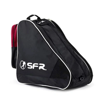 Image of SFR Skates Large Ice &amp; Skate Bag II Children&#039;s Roller Skating Bag, Unisex Youth, Multicoloured (Black/Red), One Size