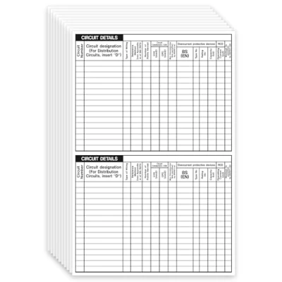 Image of iSigns Circuit Detail Label, Pack of 20, 148x110mm, Self Adhesive Write On Electrical Warning Labels for Boards, British HSE Standards Approved