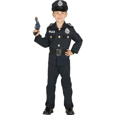 Image of FIESTAS GUIRCA Policeman or Policewoman Fancy Dress Costume Child Boy Size 5 6 Years