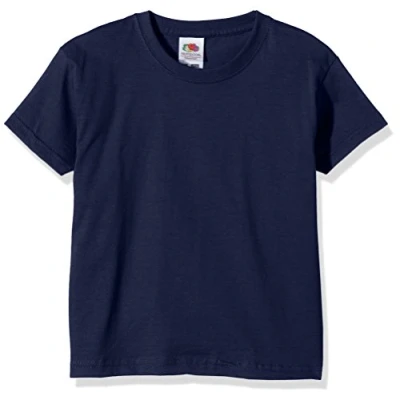 Image of Fruit of the Loom Unisex Kids Valueweight Short Sleeve T Shirt, Navy, 2 3 Years (Manufacturer Size:21)
