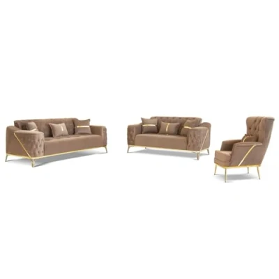Image of Olympia Furniture Jasmine Luxurious Modern Sofa Bed Available In 3+2+1 Seater and 4 Color (Brown, Seater)