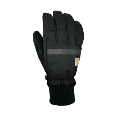 Image of Carhartt Men&#039;s Storm Defender Insulated Fleece Cuff Glove Pair, Black, Medium