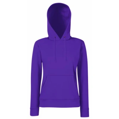 Image of FRUIT OF THE LOOM Men&#039;s Pull over Classic Hooded Sweat, Purple, M UK