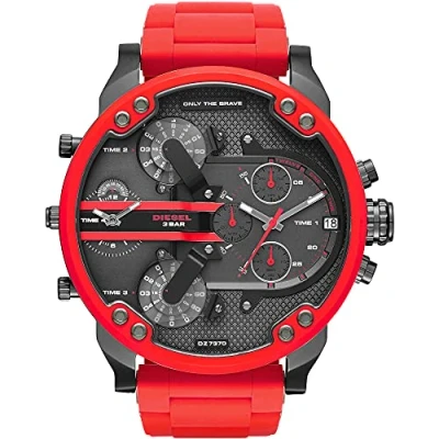 Image of Diesel Watch for Men Mr. Daddy 2.0, Chronograph Movement, 57 mm Gunmetal Stainless Steel Case with a Strap, DZ7370