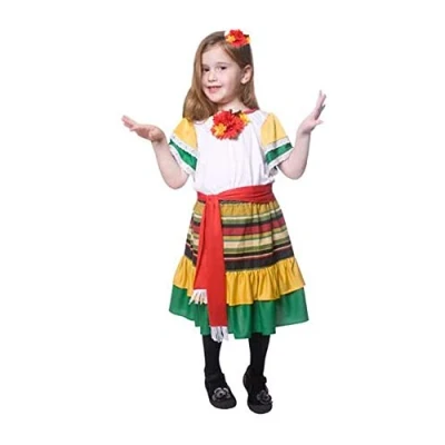 Image of Dress Up America Little Girl Mexican Dancer Costume