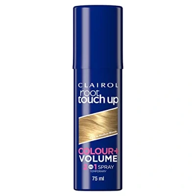 Image of Clairol root touch up color + volume 2 in 1 spray dark to medium blonde, 75ml