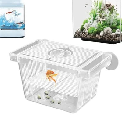 Image of Aquarium Breeder Box Adjustable Fish Hatchery, Breeding Tank Chamber Multi Functional Incubator Divider Spawning Container for Aggressive 4.92x2.76x2.76inches