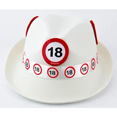 Image of Traffic Sign 18th White Trilby Hat