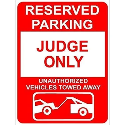 Image of New Warning Sign Aluminum Judge Reserved Parking Only Family Name Novelty 8x12 Inches