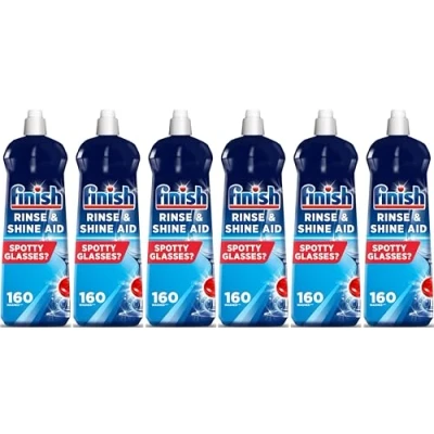 Image of Finish Dishwasher Rinse &amp; Shine Aid Original 800ml For Drier Glasses and Spot Prevention (Pack of 6)