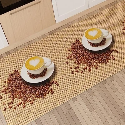 Image of PETTI Artigiani Italiani Kitchen Rug, Mats, Runners, Runner Rugs, Washable Non Slip Rugs 100% Made in Italy, Coffee 1