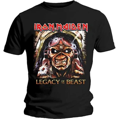 Image of Band Monkey Iron Maiden Unisex T Shirt Legacy Aces
