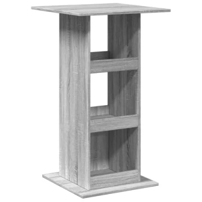 Image of vidaXL Bar Table with Storage Grey Sonoma Engineered Wood 60x60x102 cm