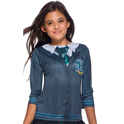 Image of Rubie&#039;s 710322BNDS000 Skirt &amp; Slytherin Top Costume Bundle Child, Black and Grey, One Size Small