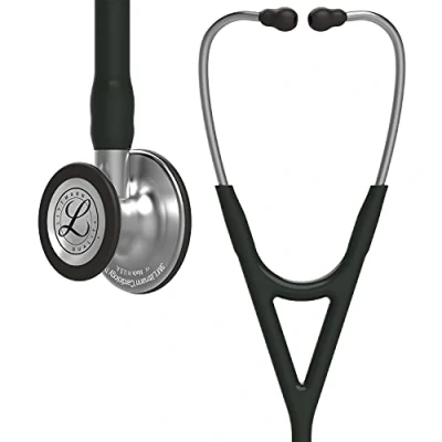 Image of 3M Littmann Cardiology IV Diagnostic Stethoscope, Standard Finish Chestpiece, Black Tube, Stainless Stem and Headset, 69 cm, 6152