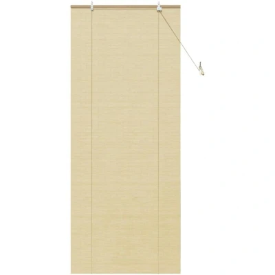 Image of vidaXL Window Blinds &amp; Shades with Curtains Manual Natural 80 x 220 cm Bamboo
