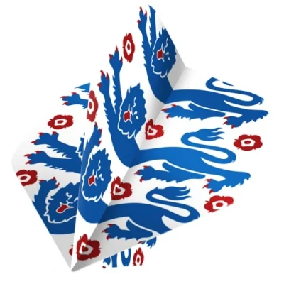 Image of Darts Corner England Dart Flights Officially Licensed FA Three Lions in Standard No2 Shape (F3858)