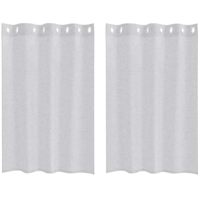 Image of vidaXL Curtains with 2 pcs Light gray 140 x cm Polyester
