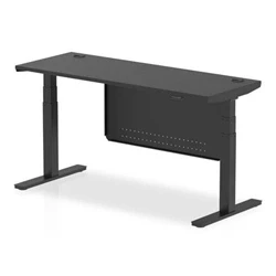 Image of Air 1600x600 Height Adjustable Desk Black CP Leg Modesty Panel