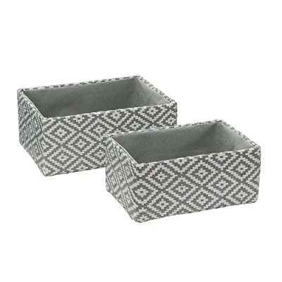Image of JVL Argyle Set of 2 Rectangular Storage Baskets