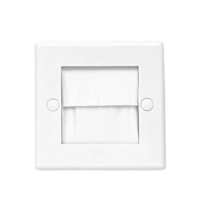 Image of Evoges Brush Faceplate White Brushplate Wall Plate (1, 1 Gang Single)