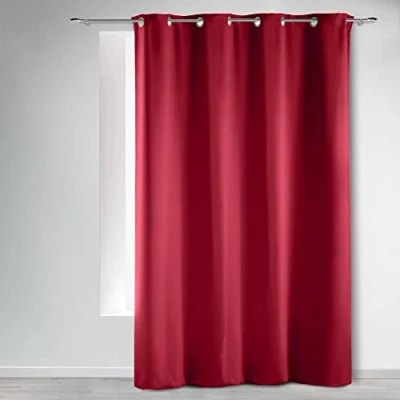Image of DOUCEUR D&#039;INTERIEUR Curtain Rings 140X240 Occult Carmin, Ceramic, Red, 140 x 240 cm
