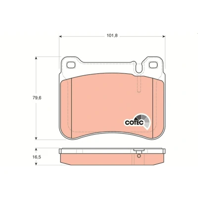 Image of 0044205120, 004420512041, A0044205120, A004420512041 Brake pad set TRW COTEC GDB1693 prepared for wear indicator MERCEDES BENZ: CLK Coupe